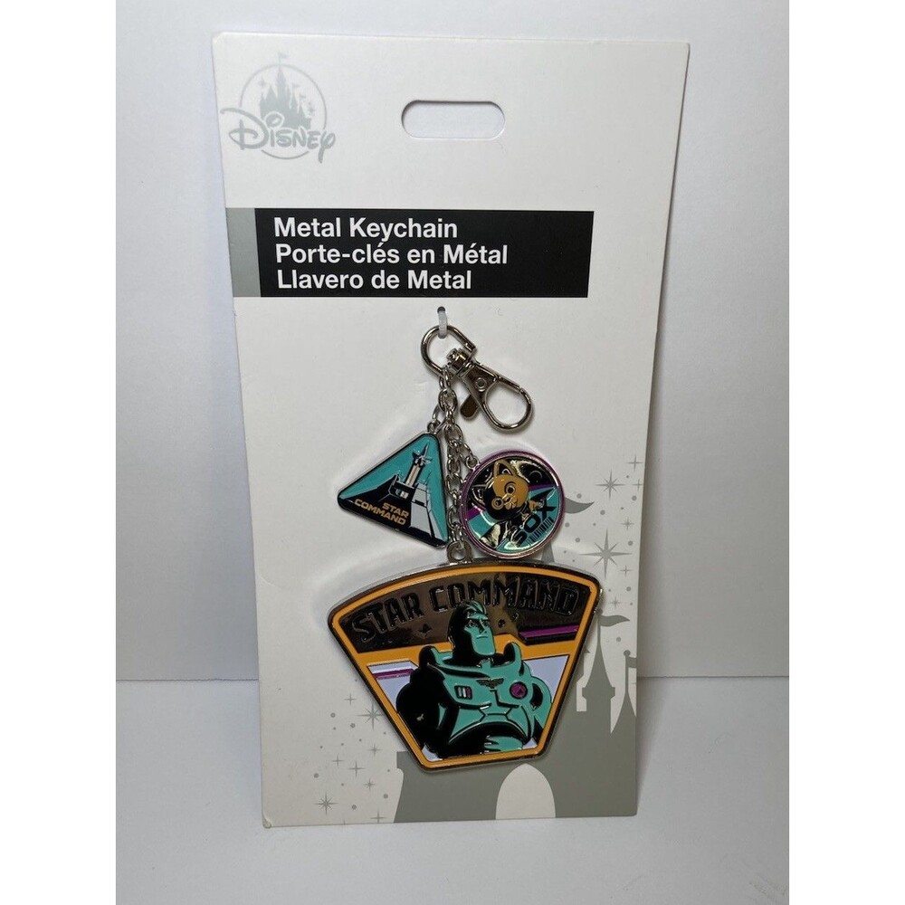Disney Parks Buzz Lightyear Star Command Metal Keychain Collectible